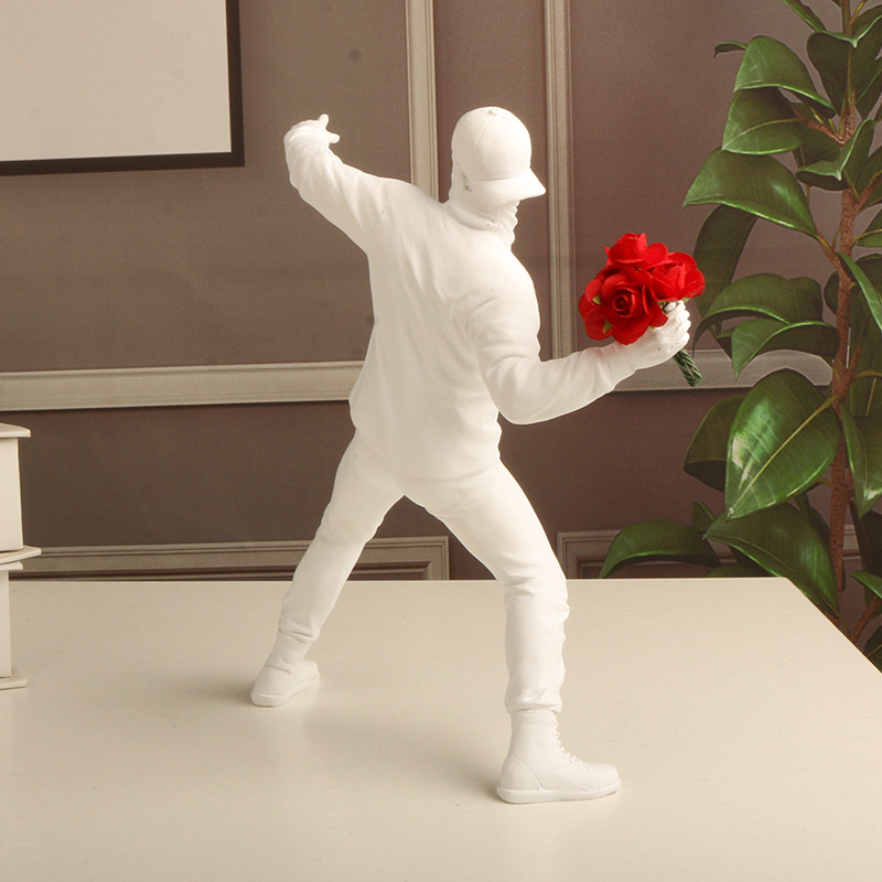 Banksy-まだ花の装飾、抽象芸術の彫刻、置物の装飾、リビ - Abstract Sculpture Resin のレビューと価格